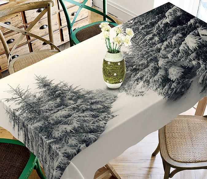 3D Snow Covered Forest 600 Tablecloths Wallpaper AJ Wallpaper 