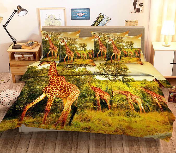 3D Tall Giraffes 89 Bed Pillowcases Quilt Wallpaper AJ Wallpaper 