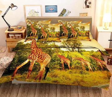 3D Tall Giraffes 89 Bed Pillowcases Quilt Wallpaper AJ Wallpaper 