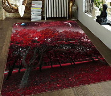 3D Red Trees Stars Sky 176 Non Slip Rug Mat Mat AJ Creativity Home 