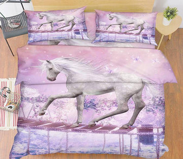 3D Drawbridge Horse 10 Bed Pillowcases Quilt Wallpaper AJ Wallpaper 