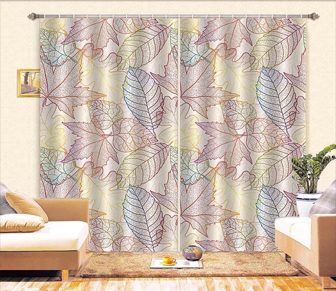 3D Leaves Veins Pattern 657 Curtains Drapes Wallpaper AJ Wallpaper 