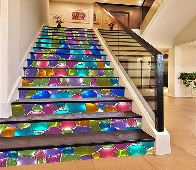 3D Bright Color Pattern 419 Stair Risers Wallpaper AJ Wallpaper 