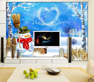 3D Snowman Love 068 Wallpaper AJ Wallpaper 