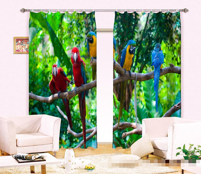 3D Forest Birds 1019 Curtains Drapes Wallpaper AJ Wallpaper 
