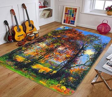 3D Oil Painting Trees 193 Non Slip Rug Mat Mat AJ Creativity Home 