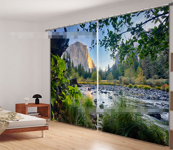 3D Mountain River 925 Curtains Drapes Wallpaper AJ Wallpaper 