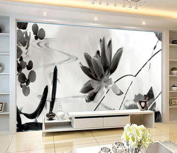 Watercolor Lotus Pond Wallpaper AJ Wallpaper 