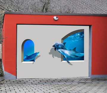 3D Windows Dolphins 242 Garage Door Mural Wallpaper AJ Wallpaper 
