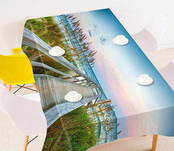 3D Beach Wood Bridge 676 Tablecloths Wallpaper AJ Wallpaper 