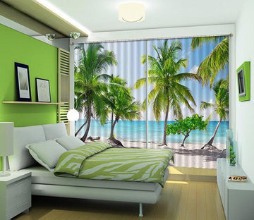 3D Beach Trees 173 Curtains Drapes Wallpaper AJ Wallpaper 