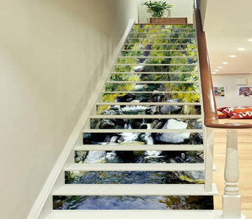 3D Forest River Stones 658 Stair Risers Wallpaper AJ Wallpaper 