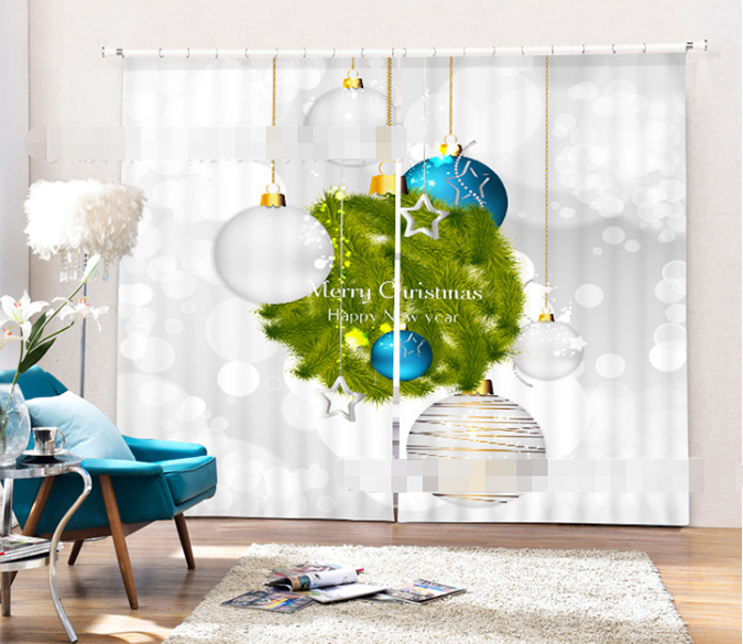 3D Christmas Balls 1358 Curtains Drapes Wallpaper AJ Wallpaper 