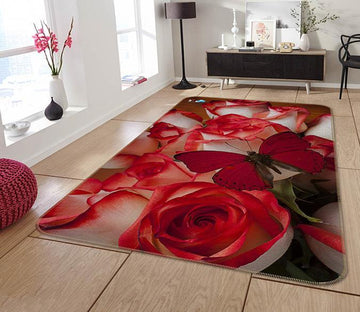 3D Flowers And Butterfly 218 Non Slip Rug Mat Mat AJ Creativity Home 