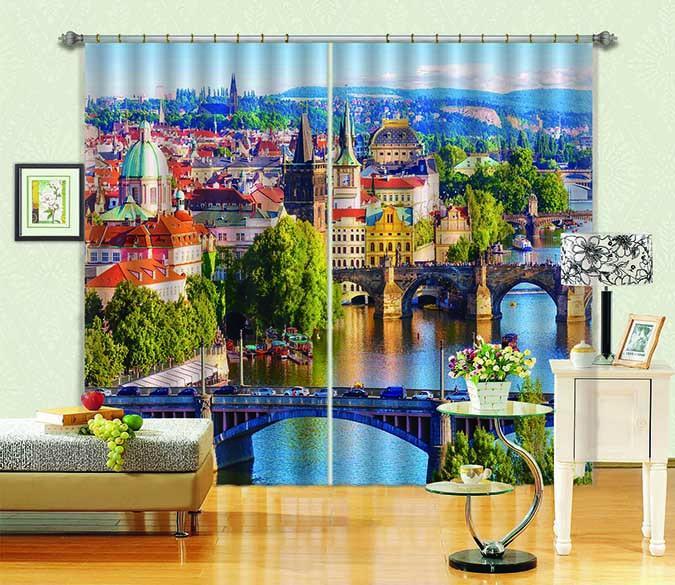 3D Pretty Prague Scenery 805 Curtains Drapes Wallpaper AJ Wallpaper 