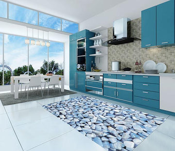 3D Blue Stones 034 Kitchen Mat Floor Mural Wallpaper AJ Wallpaper 