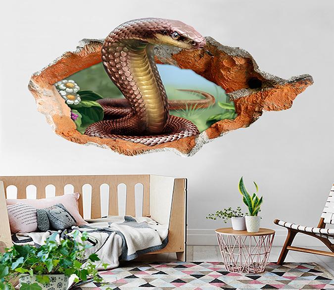 3D Dangerous Snake 93 Broken Wall Murals Wallpaper AJ Wallpaper 