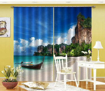 3D Beach Mountains Scenery 662 Curtains Drapes Wallpaper AJ Wallpaper 