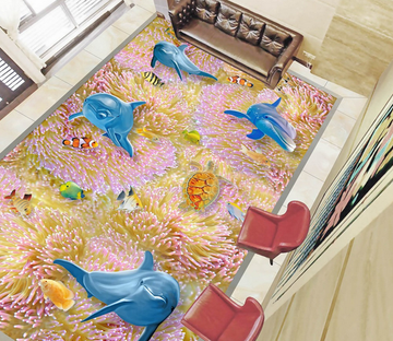 3D Colorful Corals Floor Mural Wallpaper AJ Wallpaper 2 