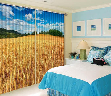 3D Mature Wheat Field 313 Curtains Drapes Wallpaper AJ Wallpaper 