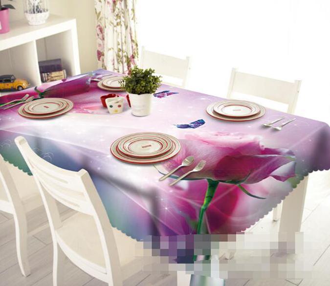 3D Flowers Butterflies 1310 Tablecloths Wallpaper AJ Wallpaper 