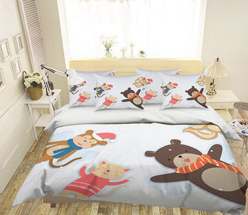3D Lovely Animals Dolls 354 Bed Pillowcases Quilt Wallpaper AJ Wallpaper 