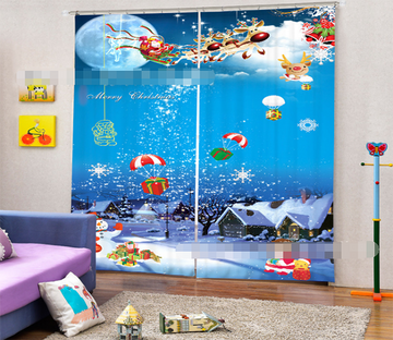 3D Santa Delivery Gift 1384 Curtains Drapes Wallpaper AJ Wallpaper 
