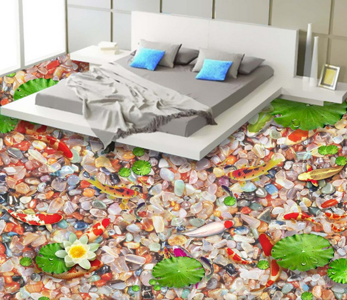 3D Beautiful Pond Floor Mural Wallpaper AJ Wallpaper 2 