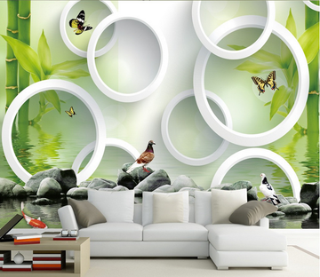 Pure Bamboos And Circles Wallpaper AJ Wallpaper 