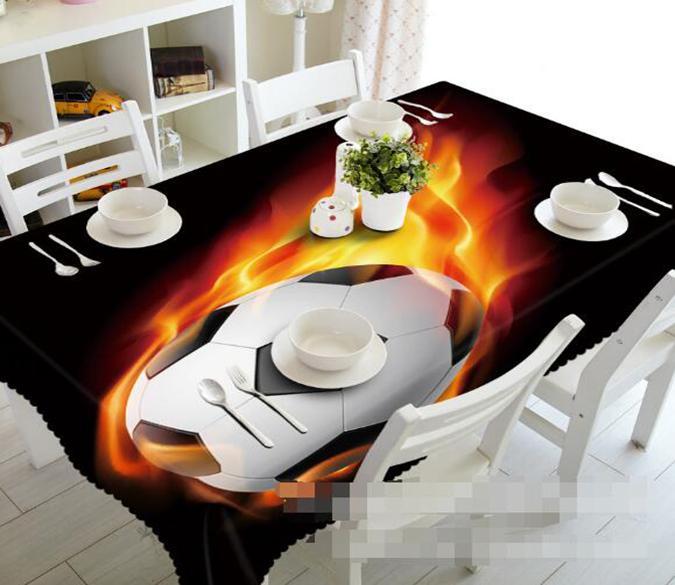 3D Flame Football 1367 Tablecloths Wallpaper AJ Wallpaper 