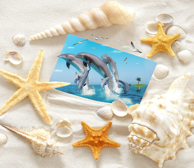 3D Beach Picture Floor Mural Wallpaper AJ Wallpaper 2 