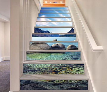 3D Mountains Lake Stones 796 Stair Risers Wallpaper AJ Wallpaper 