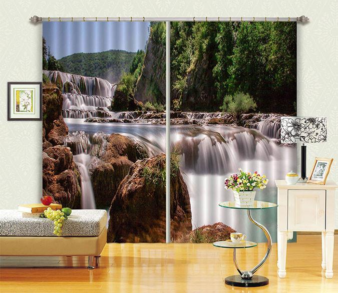 3D River Scenery 326 Curtains Drapes Wallpaper AJ Wallpaper 
