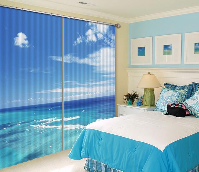 3D Vast Sea Scenery 449 Curtains Drapes Wallpaper AJ Wallpaper 
