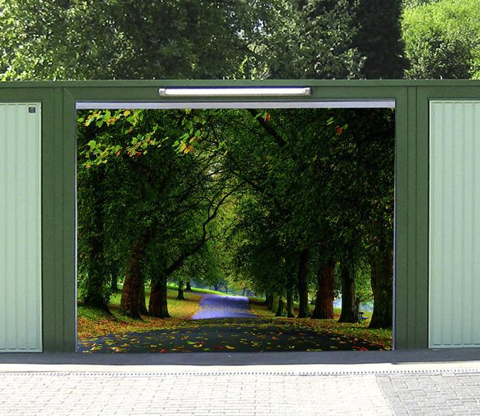 3D Roadside Green Trees 249 Garage Door Mural Wallpaper AJ Wallpaper 