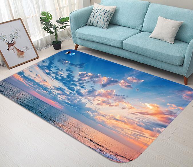 3D Pretty Sea Sunset 120 Non Slip Rug Mat Mat AJ Creativity Home 