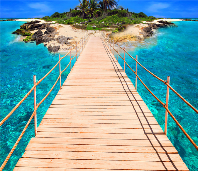 3D Sea Wood Bridge Floor Mural Wallpaper AJ Wallpaper 2 