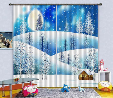 3D Shiny Snow Scenery 64 Curtains Drapes Wallpaper AJ Wallpaper 