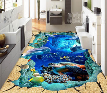 3D Beautiful Fish Group Floor Mural Wallpaper AJ Wallpaper 2 