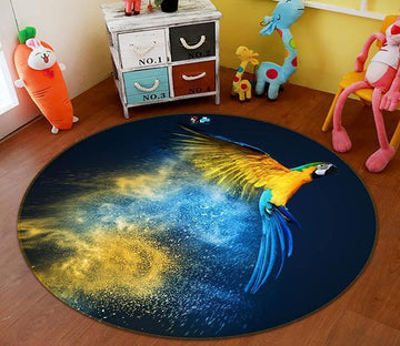 3D Flying Parrot 90 Round Non Slip Rug Mat Mat AJ Creativity Home 