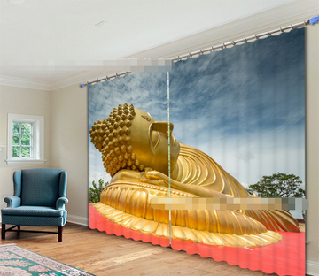 3D Buddha Statue 2084 Curtains Drapes Wallpaper AJ Wallpaper 