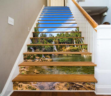 3D Lake Slim Waterfalls 788 Stair Risers Wallpaper AJ Wallpaper 
