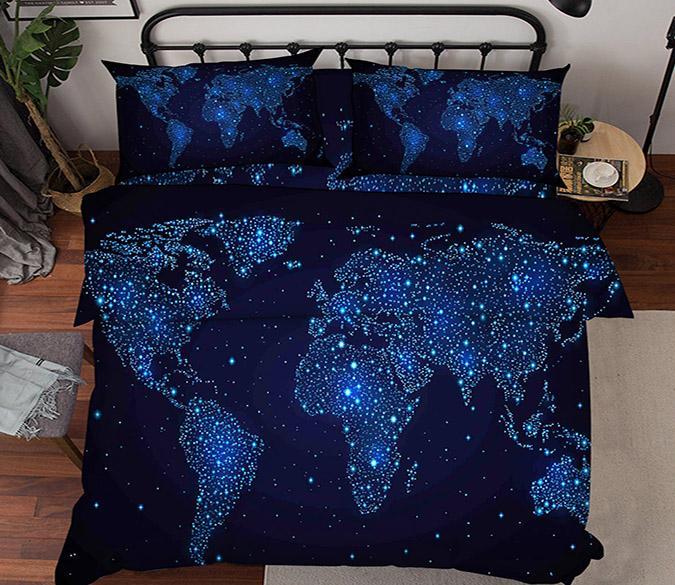 3D Shiny World Map 38 Bed Pillowcases Quilt Wallpaper AJ Wallpaper 