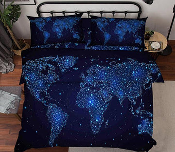 3D Shiny World Map 38 Bed Pillowcases Quilt Wallpaper AJ Wallpaper 