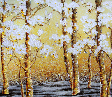 White Flowers Trees Wallpaper AJ Wallpaper 