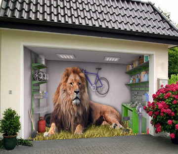 3D Big Lion 408 Garage Door Mural Wallpaper AJ Wallpaper 