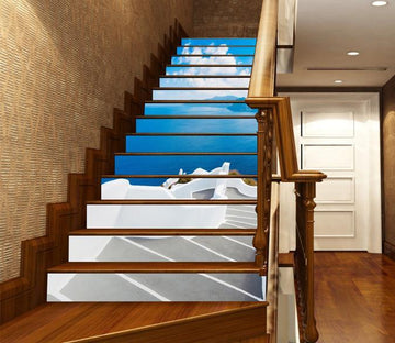 3D Seaside Stairs 1317 Stair Risers Wallpaper AJ Wallpaper 