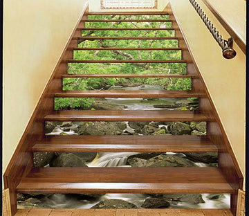 3D Forest Creek Rocks 951 Stair Risers Wallpaper AJ Wallpaper 