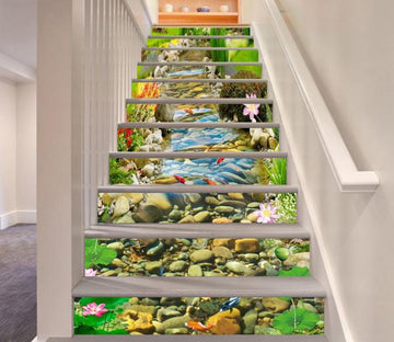 3D Pretty River Stones 405 Stair Risers Wallpaper AJ Wallpaper 