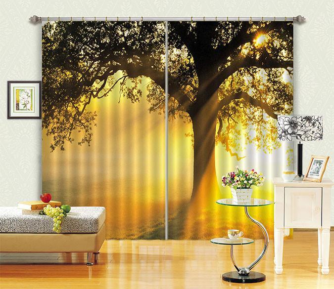 3D Tree Sunshine 312 Curtains Drapes Wallpaper AJ Wallpaper 